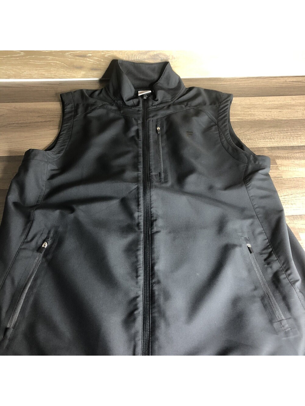 FILA Sport Golf Black Polyester Zip Vest Sz Medium